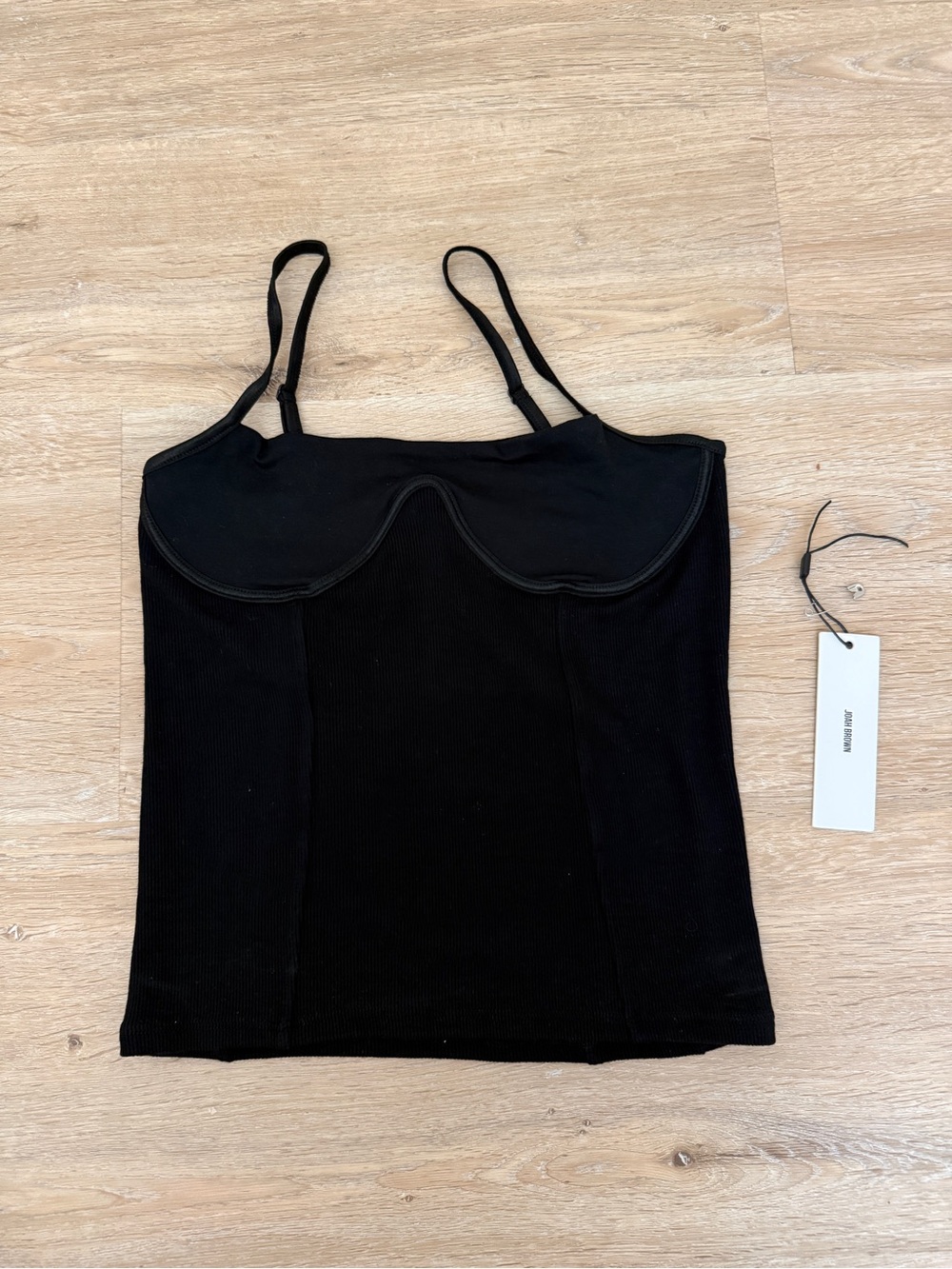 NWT Josh Brown Black Spaghetti Strap Corset Tank Top Small
